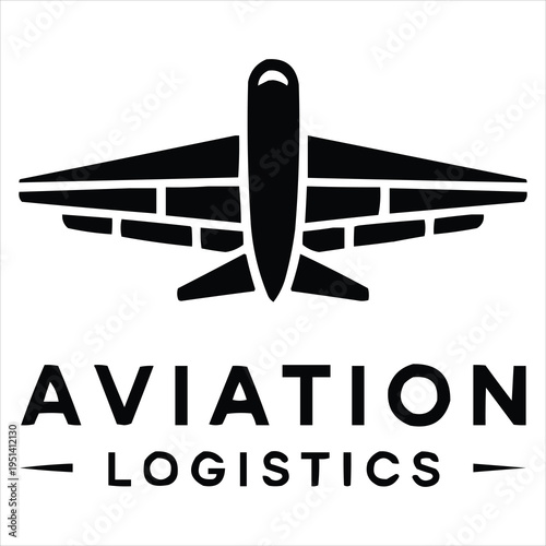 Modern aviation logistics logo design with airplane silhouette and text.
