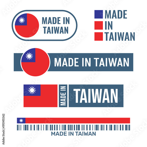 Free Download made in Taiwan labels set, Republic of China product icon - GFXLoad
