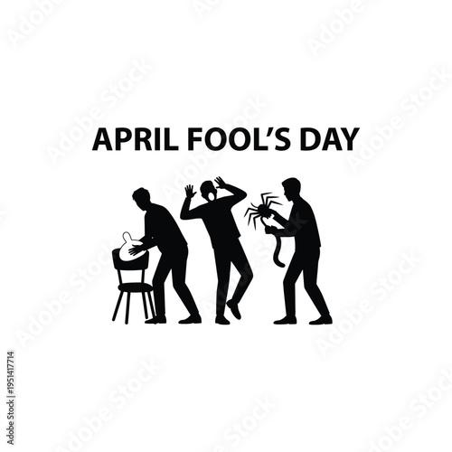 April Fools Funny Faces Illustration