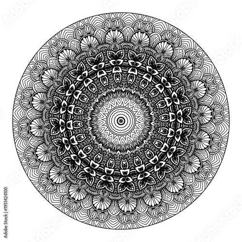 mandala art coloring pages worksheet for kids vector 10