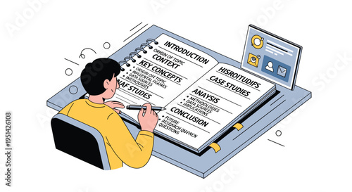 Man Planning Project on Large Calendar and Computer.