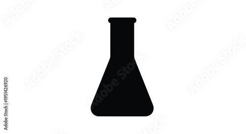Scientific equipment and laboratory tools depicted in black silhouette