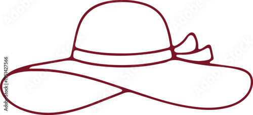 Elegant wide-brimmed hat with a decorative bow detail