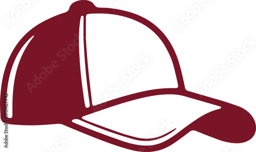 Stylish maroon baseball cap with a curved brim and flat top