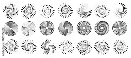PNG dotted circular texture with gradient fade. Spiral patterns convey speed and movement. Perfect for digital design, web, or banners.