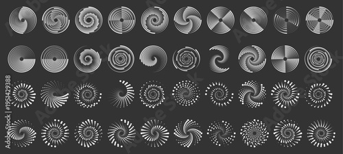 PNG abstract dotted circle with glowing spiral. Concentric dots enhance depth and motion. Perfect for futuristic tech banners and posters.
