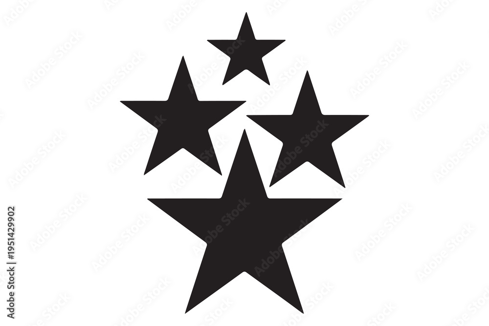 Fototapeta premium Star silhouette set simple geometric shape icon illustration 