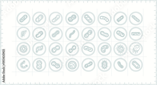 Microscopic Bacteria and Viruses Collection: Diverse Shapes and Forms