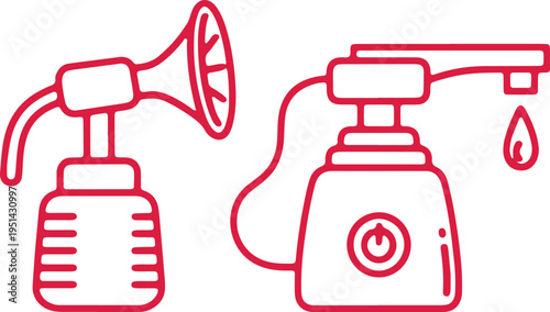 Illustration of a water pump and pressure washer system in operation