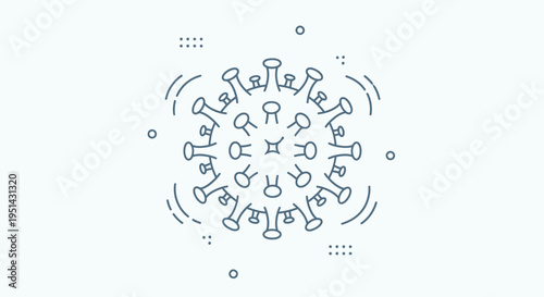 Stylized Coronavirus Icon, Virus Particle, Pandemic, Disease, Health Threat, Medical Symbol