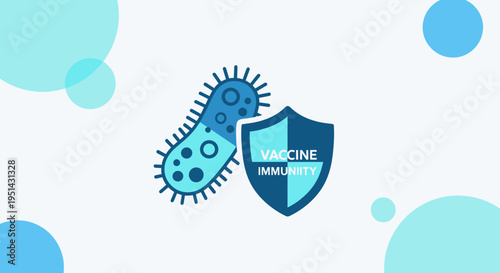 Vaccine Immunity Shield Protects Against Bacteria Virus Microbe - Medical Science Concept