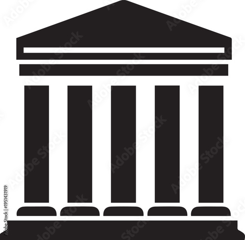 Bank building icon financial institution government architecture vector symbol