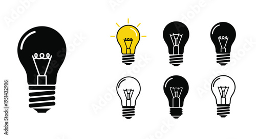 Four views of a modern sedan car in black silhouette