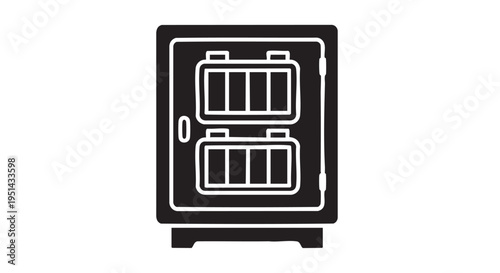 Battery Bank Cabinet System - Black Filled Icon Vector