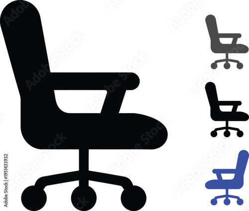 Three different office chairs with varying designs and colors displayed side by side