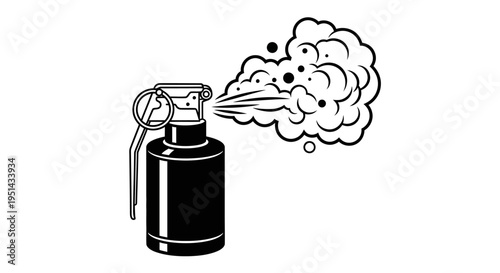 Exploding Grenade Icon - Black and White Vector Illustration