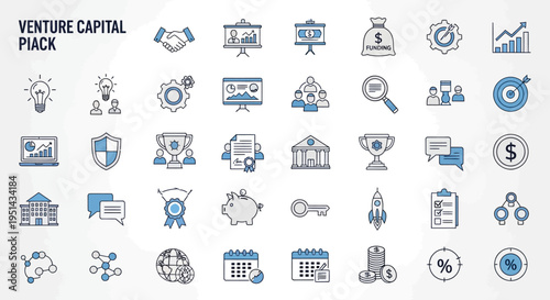 Venture Capital Icon Set: Business Growth, Investment, Startup, Finance, Strategy