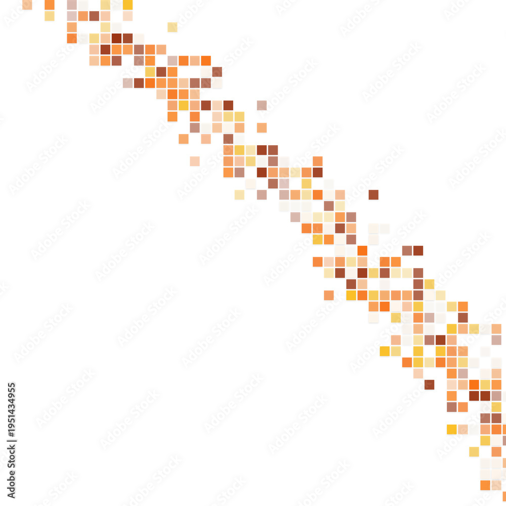 Obraz premium Orange and Brown Pixelated Data Stream Design Element