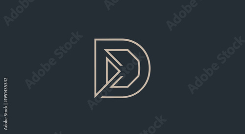 Modern Abstract Letter D Logo Design, Geometric Shape, Minimalist Branding