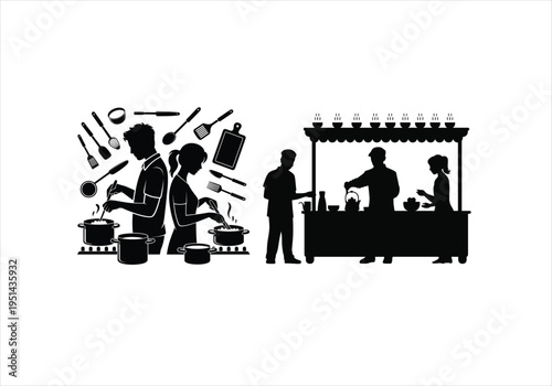 Black and white of a band and d j performing on stage