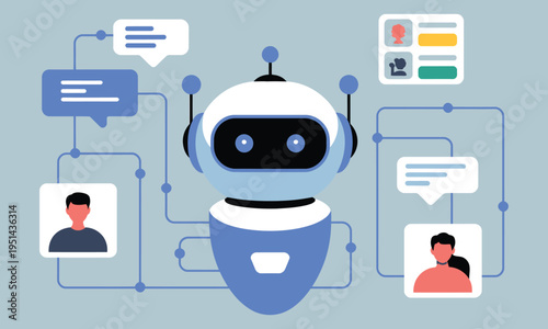 Robot facilitating communication between humans through digital interfaces