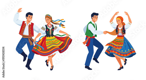 Colorful cartoon illustrations of two vintage video cameras with recording lights