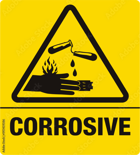Foto corrosive Warning Sign