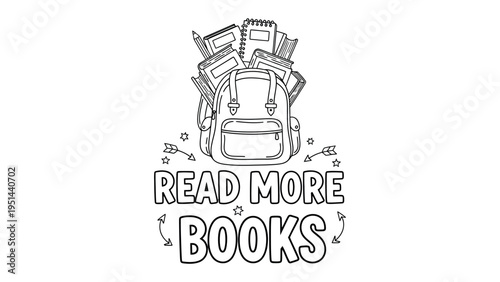 Literacy's Embrace: An illustrative depiction of a backpack overflowing with books. The image encapsulates the spirit of learning and the delight of literature.