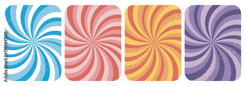 Swirl groovy line patterns, abstract psychedelic sun rays background, vector retro burst texture, funky disco radial trippy pattern, vibrant illustration