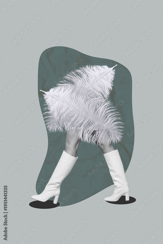 Obraz premium Pop image sketch 3d poster collage of anonym student girl instead body book stack education concept library bookworm reader