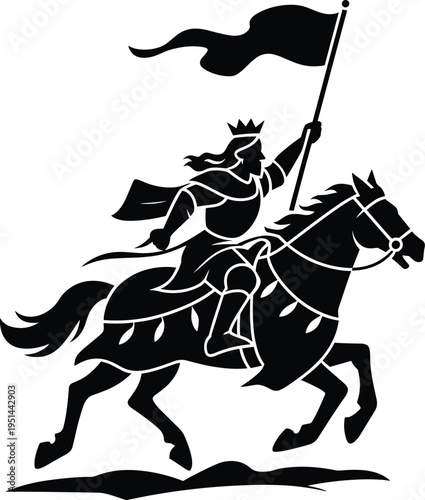 knight silhouette, medieval knight svg