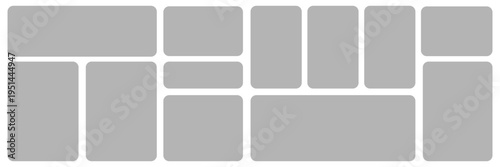 Pictures or photos frame collage. comics page grid layout abstract photo frames and digital photo wall template