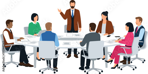 Professional business people silhouettes set, standing corporate group, executive team collection, office staff lineup, workers flat vector illustration, leadership characters.