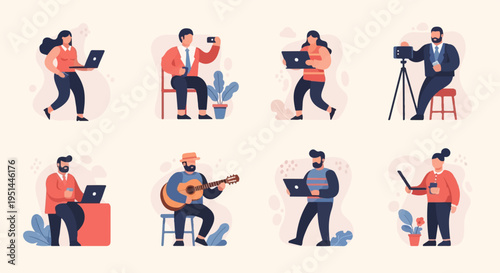 Diverse individuals engaged in various activities, including work and leisure (1)