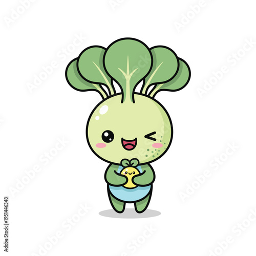 Vegetable Character Holding Food Commercial Art