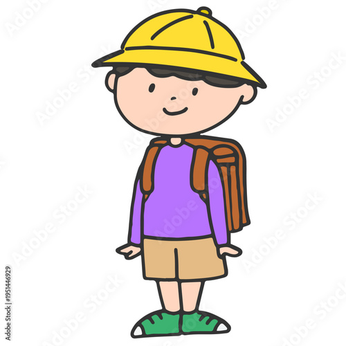 小学生の男の子　カラー