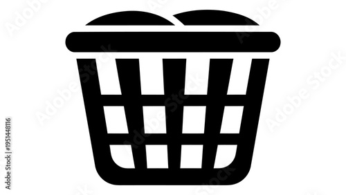 Bamboo laundry hamper icon