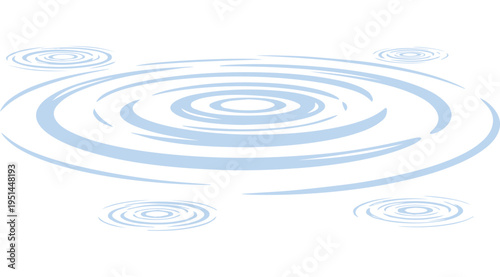 Light blue water ripples forming concentric circles on a white background for abstract design