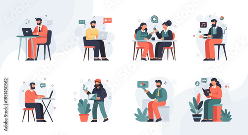 Diverse people engaged in various work and leisure activities (1)