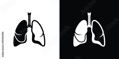 Black and white lung on split contrasting backgrounds lungs human lungs anatomy medical black and white