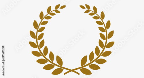A golden laurel wreath, a classic symbol of victory, achievement, and honor, depicted on a plain white background.