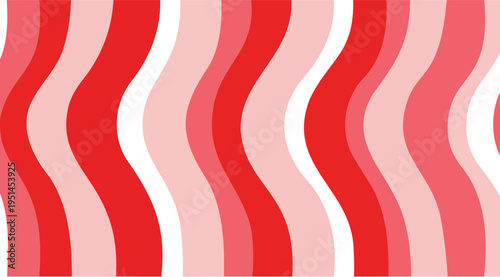 Dynamic abstract pattern with red, pink, and white wavy vertical stripes for modern design background