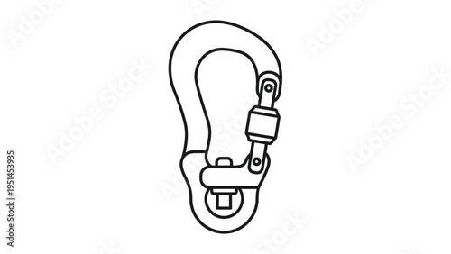 Heavy-duty metal carabiner or shackle, illustrating secure attachment, climbing equipment, industrial rigging, and safety connections.