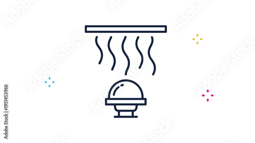 Stylized light source icon emitting heat or light downwards, representing grow lights, heating lamps, or directed illumination.