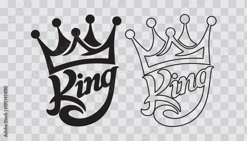 King Crown Typography Logo Elements Collection