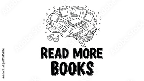 Mindful Reading: A creative illustration showcases the power of literature and learning. The image shows the significance of knowledge and the expansion of mind through reading.