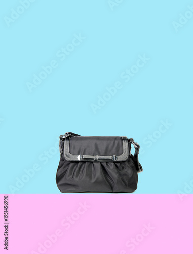 bag or black colour female bag on a background.