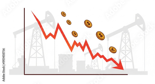 Oil Price Decline - A Visual Representation of Economic Downturn.