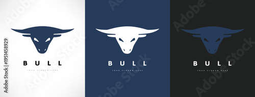 Bull head logo vector. Animal design