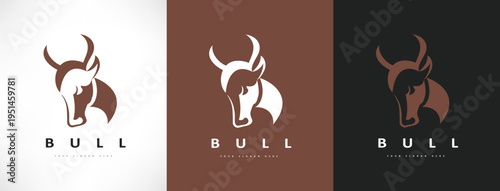Bull head logo vector. Animal design